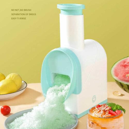 60W 7.4V Kitchen Mini Electric Ice Crusher Machine Dual Blade USB Charging Smoothies Maker Sky Blue+White Color For Summer Tools