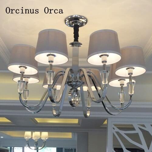 European simple Silver Chandelier living room dining room bedroom modern simple energy saving ledk9 Crystal Chandelier