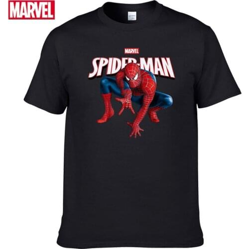 Marvel The Avengers spiderman t shirt Comfortable 100% cotton Fashion clothes for teens Summer Short sleeve tee #74