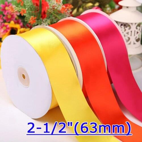 [IuBuFiGo] 2-1/2"(63mm) Single Face Satin Ribbon Wedding Satin 100yard/roll Free shipping