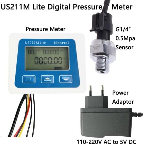 0.5Mpa US211M Lite Digital Pressure Meter With Sensor G1/4" iSentrol Technology