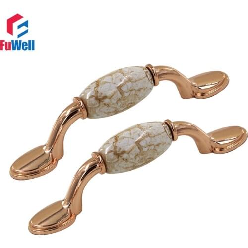 2pcs Ceramic Furniture Handles Cupbinet Drawer Kitchen Door Ceram Handles Pull 76mm Hole Pictch Porcelain Handles Grips