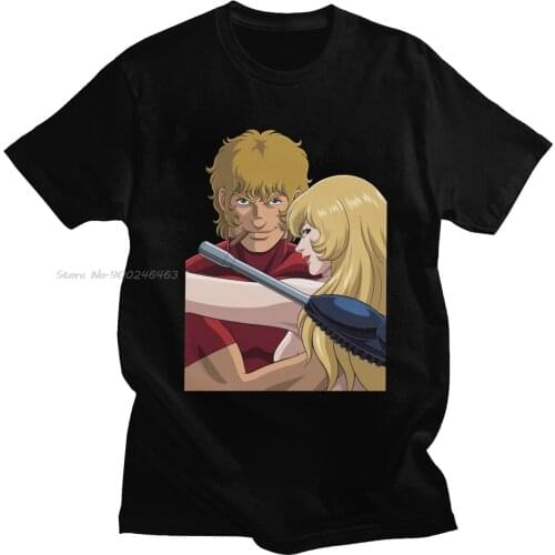 Classic Anime Space Adventure Cobra T-Shirt Men Short Sleeve 80s Japanese Manga Tee Tops Graphic Tshirt Cotton Shirts Gift