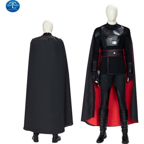 ManLuYunXiao Moff Gideon Cosplay Costume Moff Battlesuits Leather Vest Halloween Outfit Mens Cloak Cape Custom Made