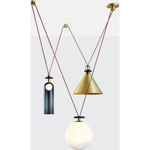 Creative Post-modern Simple Iron Glass Pendant Lights Cafe Dining Room Nordic Metal Light Fixtures Restaurant Bedroom Hanglamp