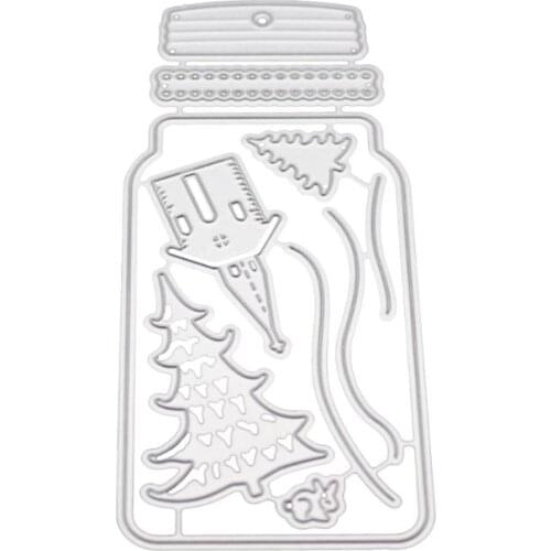 Christmas Tree Bottle Metal Cutting Dies Stencil Scrapbooking DIY Album Stamp