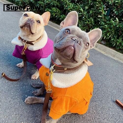 Fashion Demin Jacket Coat Winter Warm Pet Dog Jean Clothes for Small Medium Dogs French Bulldog Scunauzer Sweater Costume YKC03