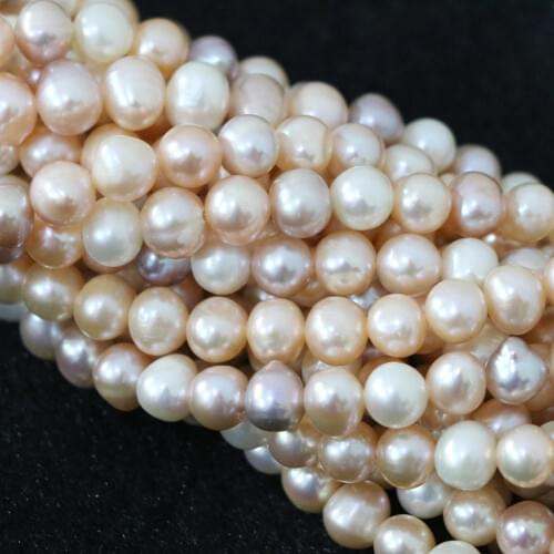 Fashion multicolor natural freshwater pearl loose beads approx round high quality charms diy jewelry 15inch B1361