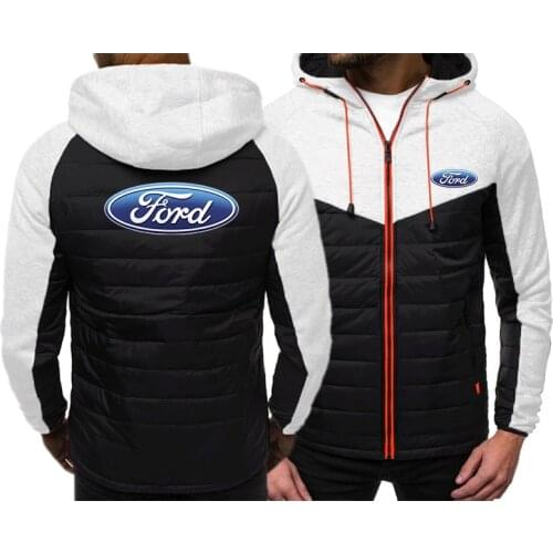 2021 Spring Autumn Mens Hoodies Ford Car Logo Print Casual Hooded Coat Sportswear Male Cardigan Sweatshirt Fashion Trend Coats