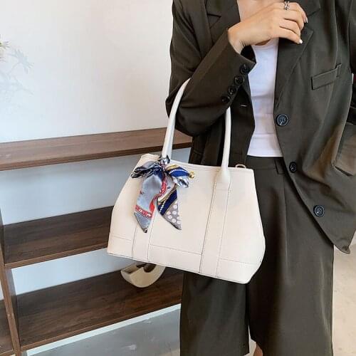 2021 New Trendy Texture Female Bag Silk Scarf Simple Large-capacity Shopping Bag Bucket Bag One-shoulder Portable Tote Bag