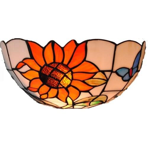 New Mediterranean Sea Bohemia Sunflower Bedside Corner Light Wall Lamp 1 Light Retro Blue Butterfly Wall Sconce Home Decor WL326