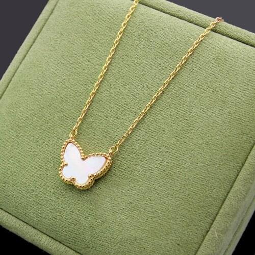 Cute Shell Butterfly Necklace Top Quality Fine Chain Charms Clavicle Necklace Sets Jewelry For Women