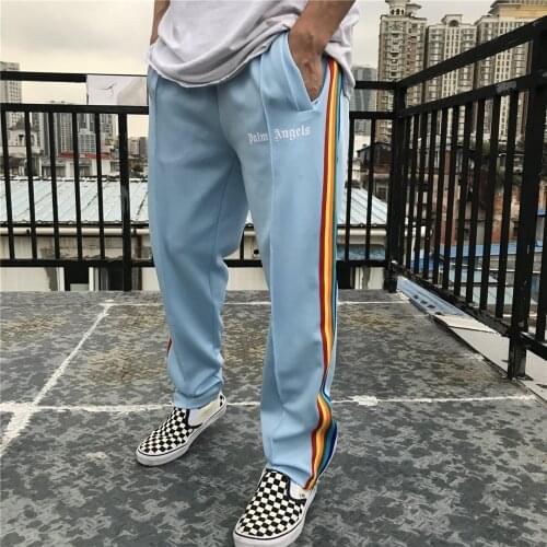 Palm Angels Side Rainbow Striped Campus Retro Mens Womens
