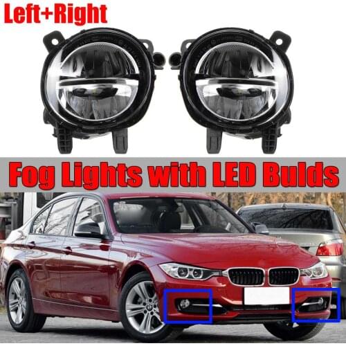A Pair Car Front LED Fog Light Fog Lamp DRL Driving Lamp For BMW F20 F22 F30 F35 LCI With LED Bulds 63177315559 63177315560