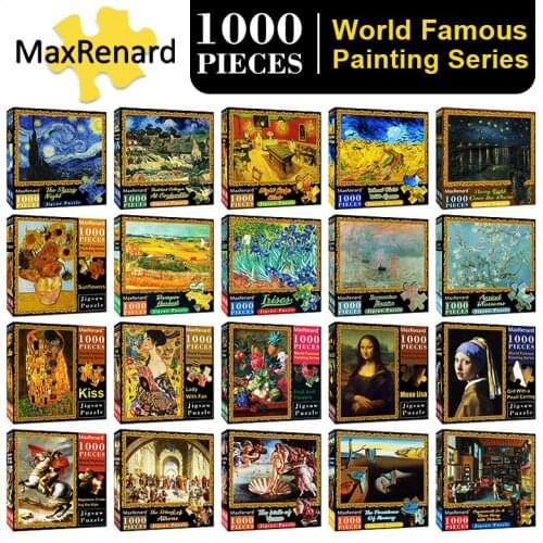 MaxRenard 1000 Piece Puzzles 50*70cm Paper Assembling Old Master Painting Cool Art Jigsaw Puzzles Intellectual Toys for Adults
