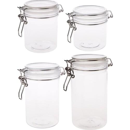 PETP Food Storage Milk Powder Box Clamp Lid Air Tight Sealed Locking Jar Kitchen Retailsale