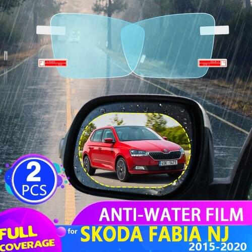 Car Rearview Mirror Film for Skoda Fabia NJ 2015 2016 2017 2018 2019 2020 MK3 Anti Fog Rainproof Sticker Accessories