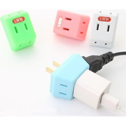 Portable 1 Turn 3 Power Adapter Electrical Outlet Wall Plug Travel Power Strip Triple Tap Travel Adapter Splitter Power Socket
