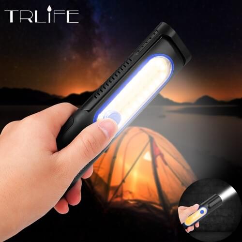 2800mAh Portable COB Work Light 8000LM Rechargeable Built-in Battery USB Flashlight Camping Inspection Emergency Red White Lamp