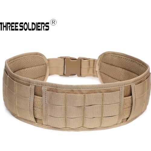 Military Suspender Belt Tactical Army Combat Molle Waist Belt Training Wargame CS Equipment Universal Hunting Padded Wide Belt