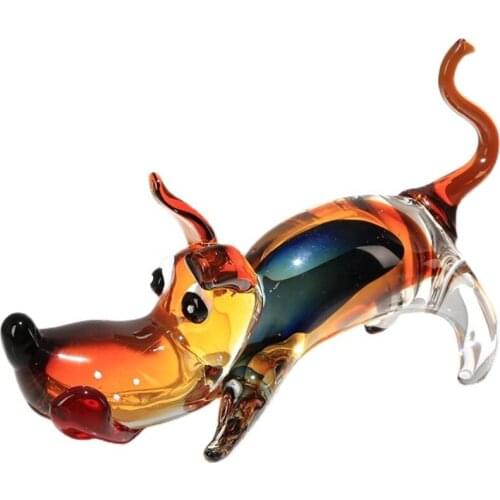 Glass Nordic swan dog Animal Sculpture Elk Horse Modern Deer Elephant Cattle Statue Home Murano glass Decoration