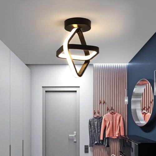 Led Ceiling Lamp For Corridor Aisle Cloakroom Black Square Modern Chandelier In The Hallway Balcony Home Decor Light Fixture