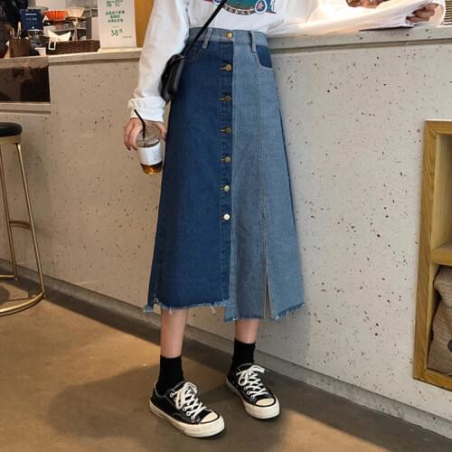 2020 spring summer autumn new women fashion casual sexy Skirt woman female OL jean skirt FqH0108