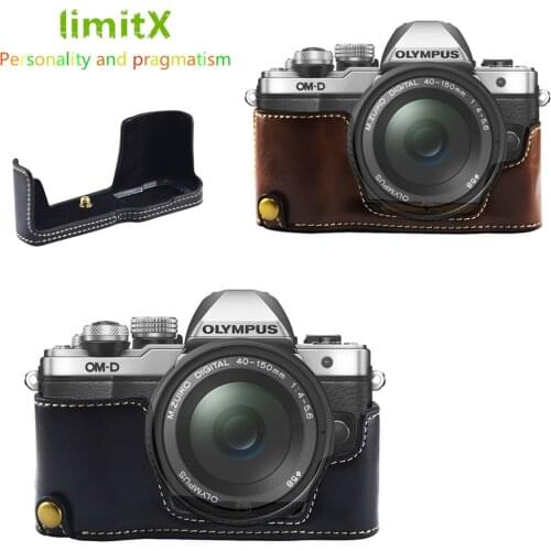 Pu Leather Case Bottom Opening Version Protective Half Body Cover Base For Olympus OMD EM10 OM-D E-M10 Mark II 2 Camera