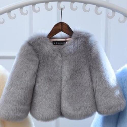 Winter Childrens Baby Boys Girl Warm Parka Faux Fox Fur Coat Girls Thicker Jacket Long Sleeve Baby Kids Fake Fur Outwear Y10
