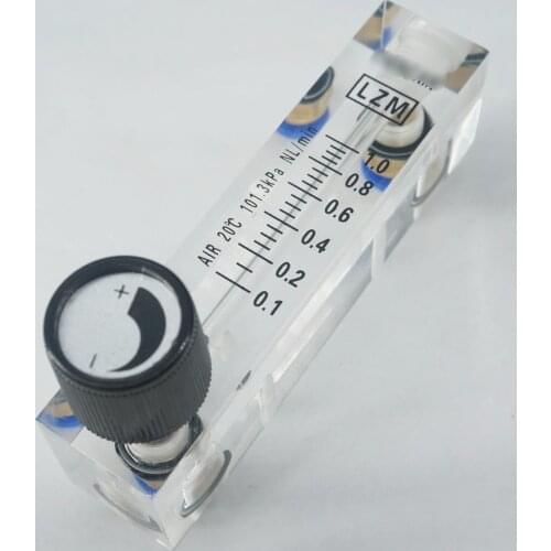 0.1-1LPM 0.2-2LPM 0.3-3LPM 0.5-5LPM 1-10LPM LZM-4T Air Panel Flowmeter Rotameter With Valve Push In Fit 6mm OD Tube