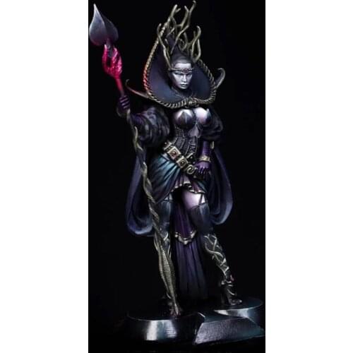 1/24 Scale 75MM Fantasy Female Mage Unpainted Resin Model Kit Figure Free Shipping