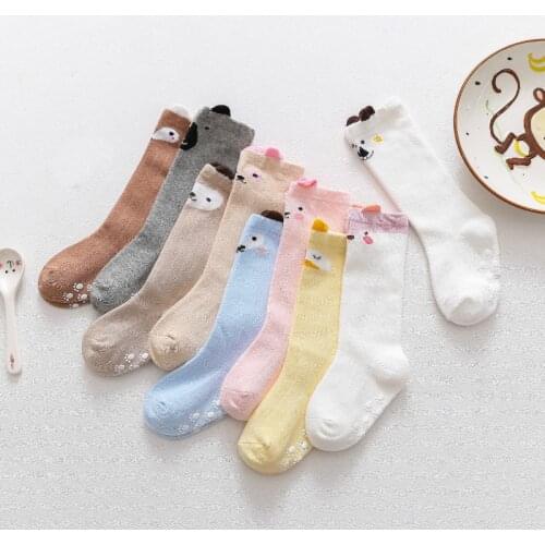 1 Pairs Fashion Cute Kawaii Baby Girl Spring Autumn Cotton Breathable Cartoon Animaos Kids Toddlers Ballet Non-slip Stocking