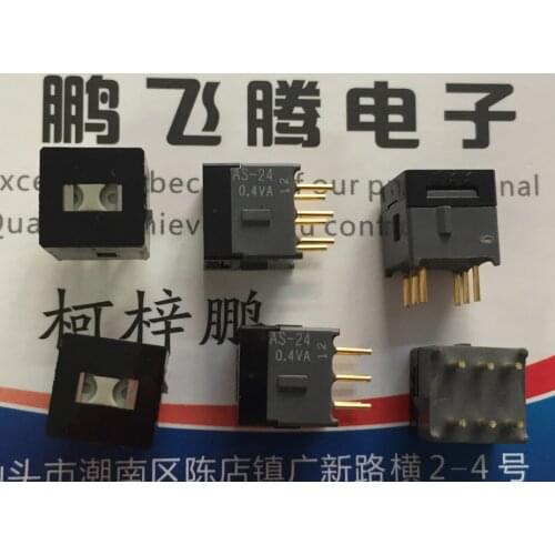 1PCS Original Japanese NKK AS-24BP 0.4VA micro toggle switch 6-foot 3 gear double-knife vertical sliding switch