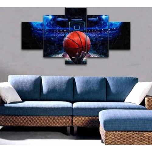 No Framed 5 Pieces Michael Jordan Basketball Wall Art Canvas Posters Pictures Paintings Home Decor for Living Room Decorations