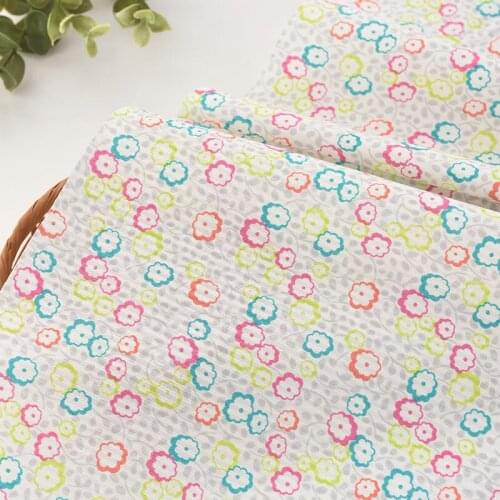 50*142cm Pure Cotton Fresh Small Flower Jacquard Fabric Clothes Skirt Childrens Clothes Shirt Handmade DIY Fabric