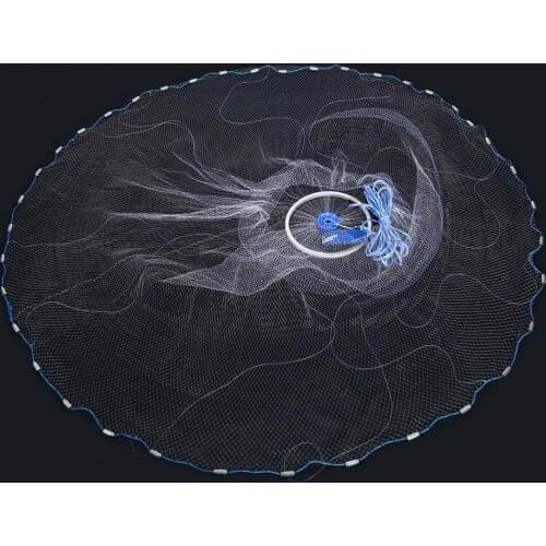 2.4m Fishing Net Monofilament American Style Cast Hand Throw Fishing Mesh Net Hand Throw Fishing Mesh Fishing Accessory