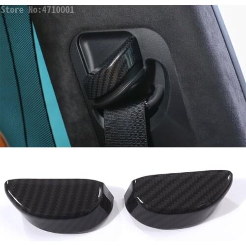 Carbon Fiber Car Front Row Seat Safety Belt Buckle Decoration Cover Trim 2pcs For Maserati Levante 2016 2pcs