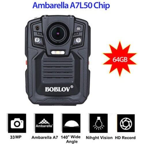 BOBLOV HD66-02 Police Body Camera HD 1296P Mini Camcorder 33MP Security Night Vision Video Recorder Law Enforcement Recorder DVR