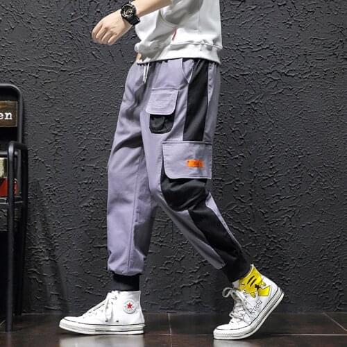 2021 New Summer Black Hip Hop Cargo Pants Men Streetwear Cotton Joggers Fashion Sweatpants Casual Harem Trousers Haren pants