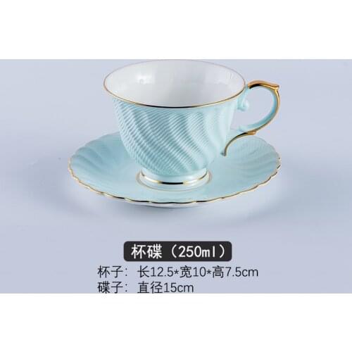 European Modern Coffee Cup Sets Bone China Small Cute Wedding Tea Mate Cup Set Saucer Porcelain Metal Xicara Drinkware EB50BD