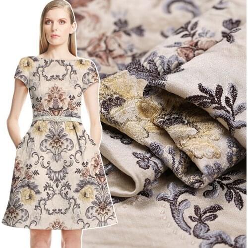 Hot sale 2021 autumn french import jacquard tapestry satin fashion fabric for coat crisp wholesale tissu au meter bright cloth