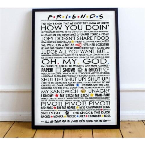 HD Prints Canvas Wall Artwork Friends Quotes Central Perk Painting Modular Pictures Home Decoration Poster Living Room Framework
