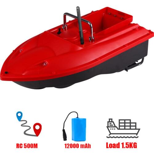 Intelligent Wireless Cruise Control New Features RC Bait Boat 500M 1.5KG Dual-Motor Drive LED Light Fish Finder RC Fishing Boat