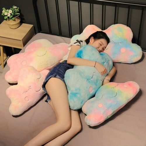 Nice Stuffed Popular Rainbow Color Cloud Plush Pillow Soft Cushion Cloud Stuffed Plush Toys For Children Baby Pillow Girl Gift