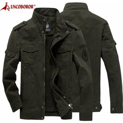 Jacket Men Military Embroidery Casual Cotton Washed Coat Autumn Spring Outwear Plus Size 6XL Male Flight Bomber Tactical Jackets