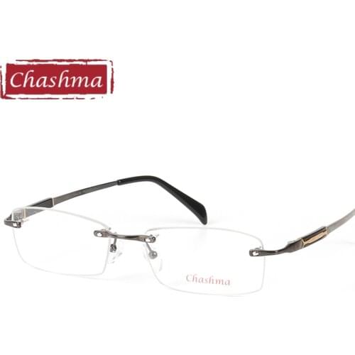 Chashma Brand Top Quality Men Pure Titanium Glasses Ultra Light Rimless Eyeglasses Male Prescription Frames 54-18-140