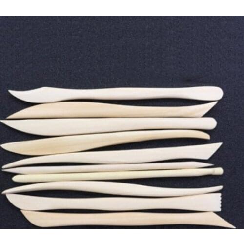 Soft clay mud DIY pottery modeling clay plastic clay sculpture carving tool wooden knife 10 piece set repair repair