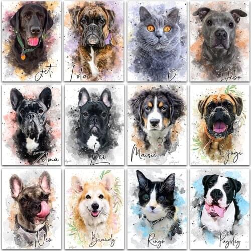 5D DIY Diamond Painting kit animals dog Cat Bulldog Full Square&Round Diamond mosaic embroidery Cross stitch home decor art Sale