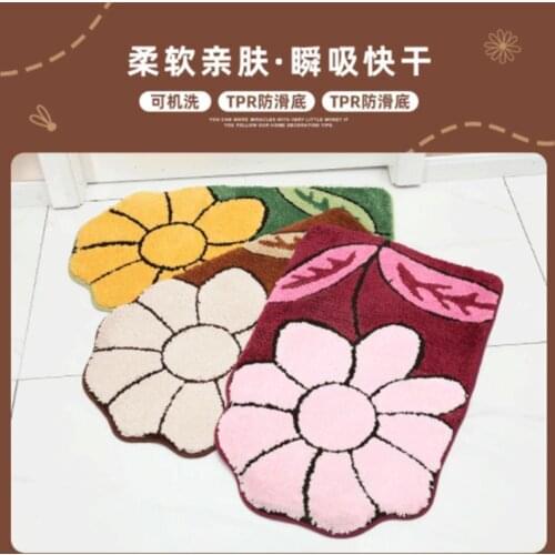 Newest Sunflower Bedroom Home Kitchen Living Room Carpet Microfiber Rug Bath Mat Non-Slip Floor Mat Bath Mat Toilet Carpets