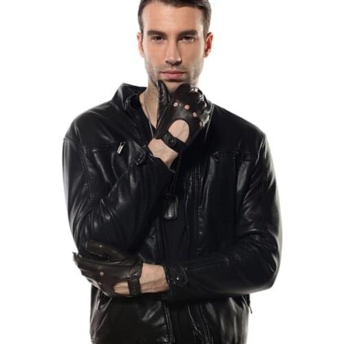 New 2021 Motorcycle Gloves Genuine Sheepskin Leather Autumn Winter Gloves Black Brown Gym Workout Fitness Driving Glove For Mens